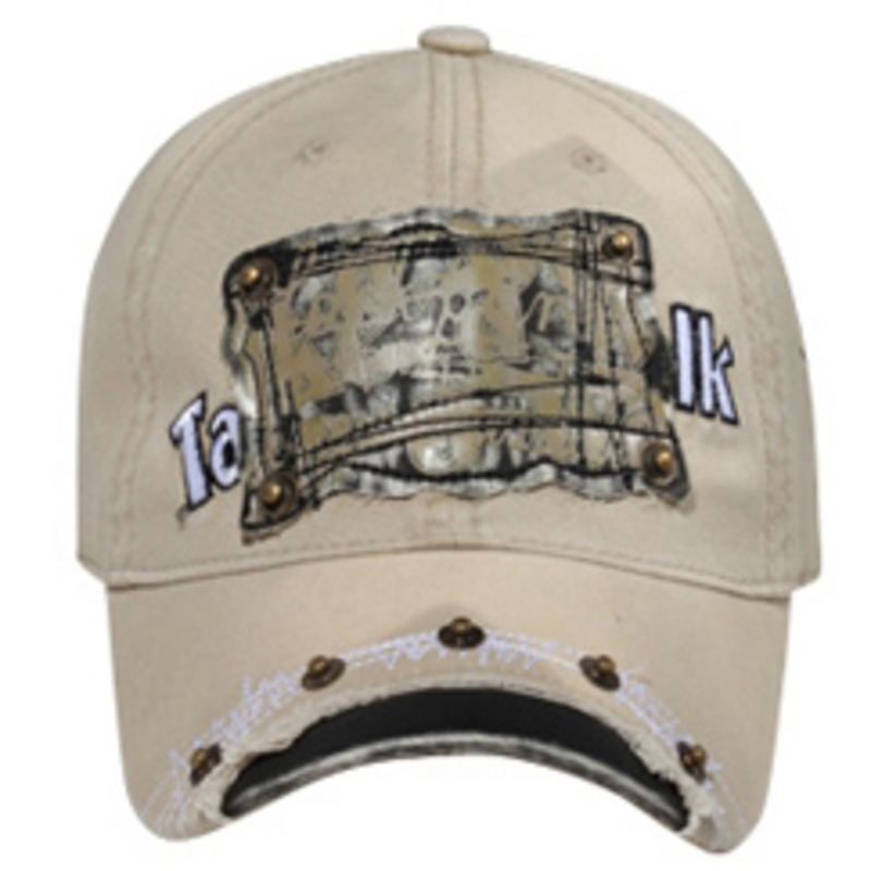 Otto Faux Leather Patch & Rivets Distressed Visor Caps
