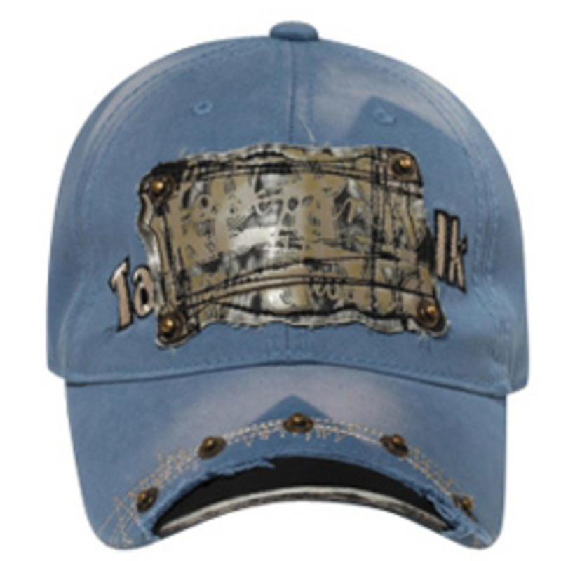 Otto Faux Leather Patch & Rivets Distressed Visor Caps