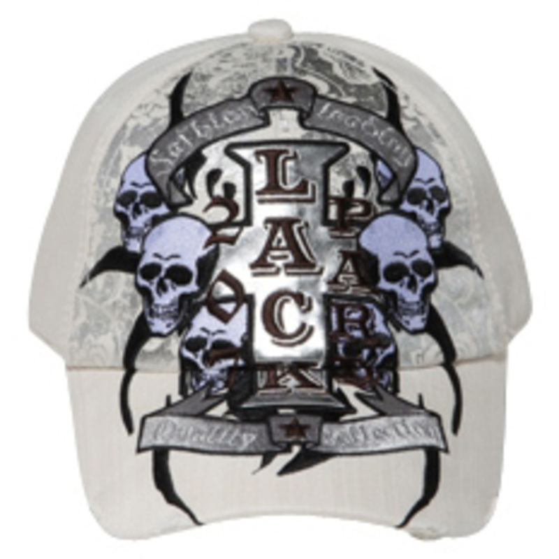 Otto 3D Lackpard On Skull Leather Trim Visor Caps