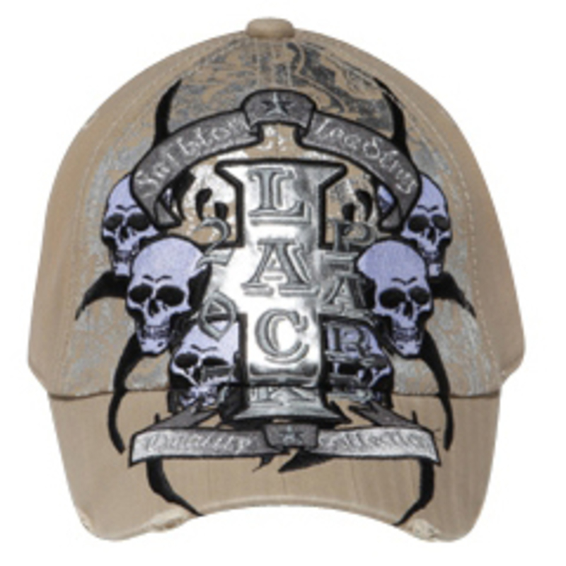 Otto 3D Lackpard On Skull Leather Trim Visor Caps