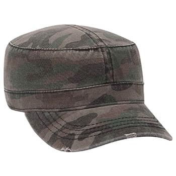 Otto Camouflage Superior Garment Washed Cotton Twill Distressed Visor Military Style Caps