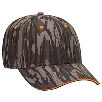 OTTO CAP Mossy Oak Camouflage Superior Polyester Twill Sandwich Visor 6 Panel Low Profile Baseball Cap