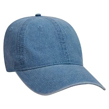 Otto Washed Pigment Dyed Denim Low Profile Style Caps