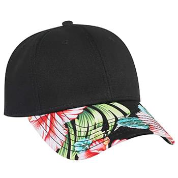 Otto Superior Cotton Twill With Hawaiian Pattern Visor Low Profile Style Caps