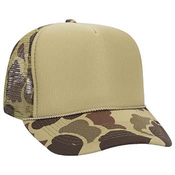 Otto Camouflage Polyester Foam Front High Crown Golf Style Mesh Back Caps