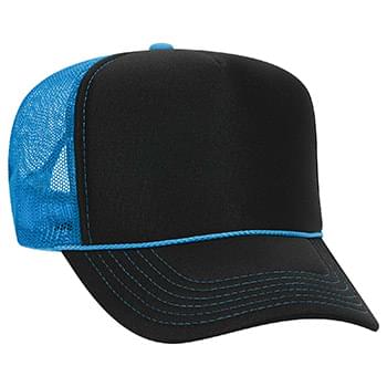 Otto Neon Polyester Foam Front High Crown Golf Style Mesh Back Caps
