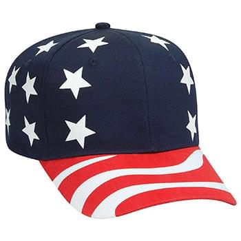 Otto United States Flag Pattern Cotton Twill Pro Style Caps