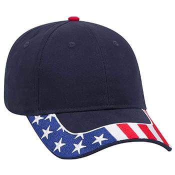 Otto United States Flag Visor Brushed Cotton Twill Low Profile Style Caps